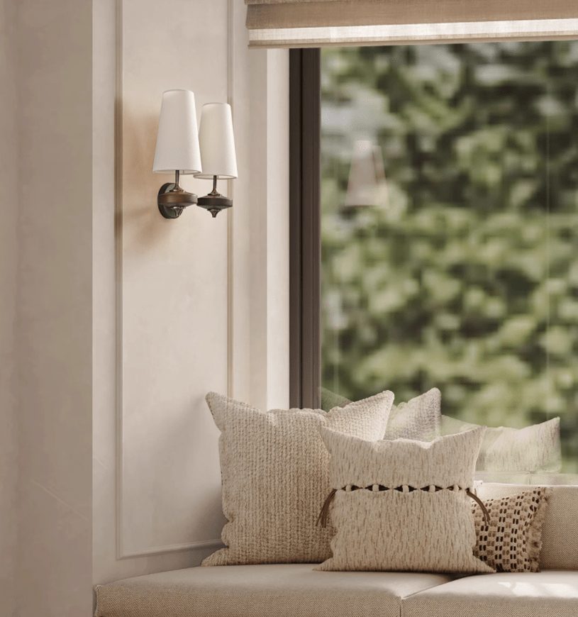 Hestin Twin Shade Wall Sconce-Neutral Decor