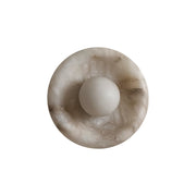 Orli Alabaster Wall Lamp in white finish, front view.