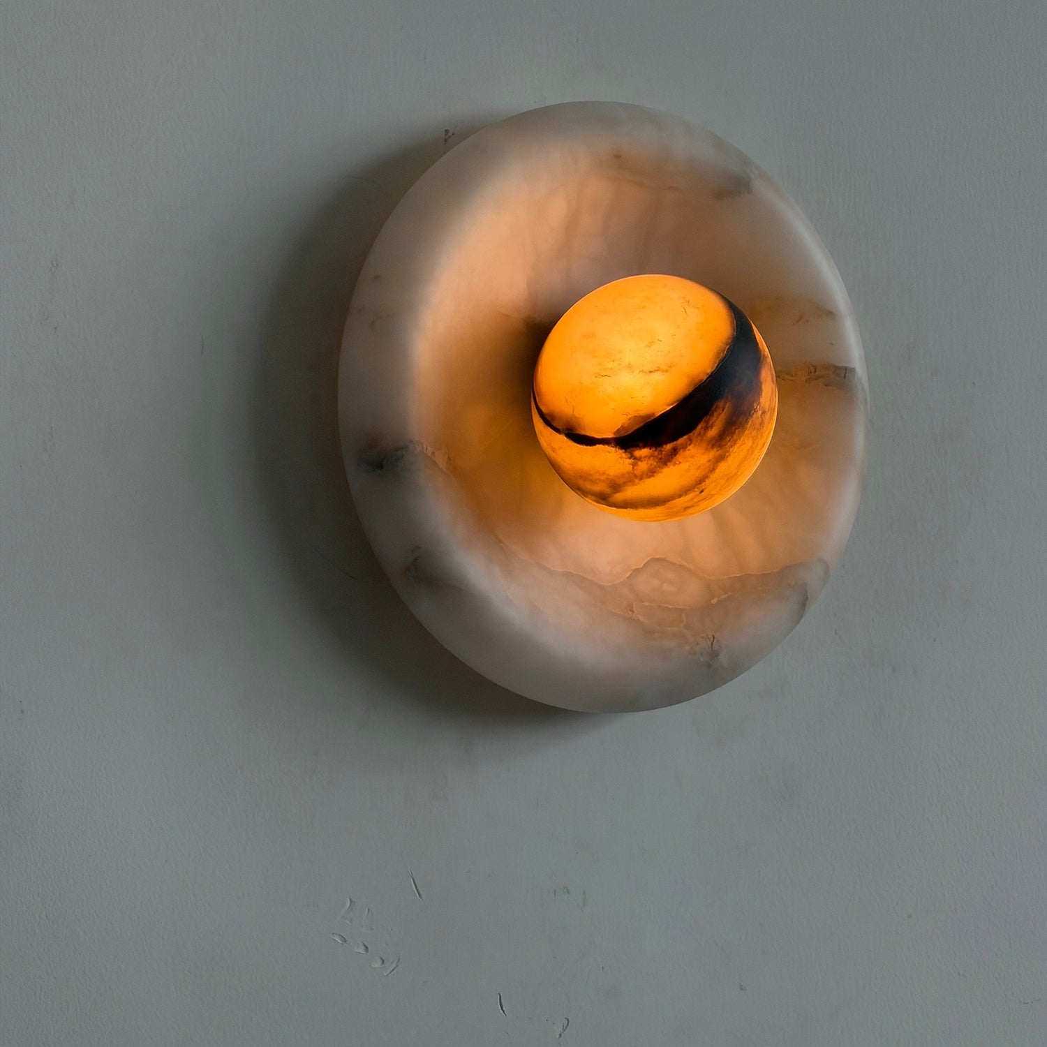 Top-down view of the Orli Alabaster Wall Lamp.
