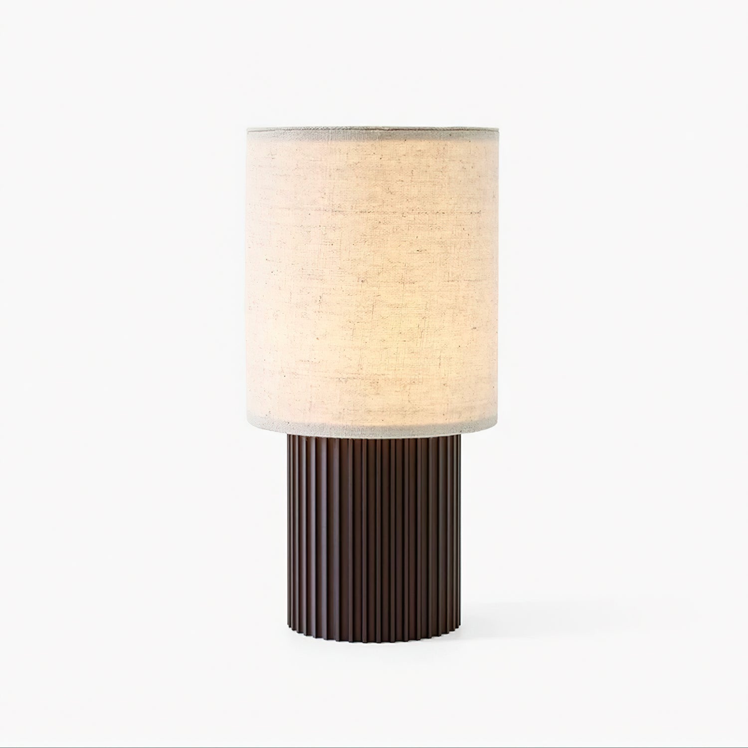 Ripples Wood & Fabric Table Lamp-Neutral Decor