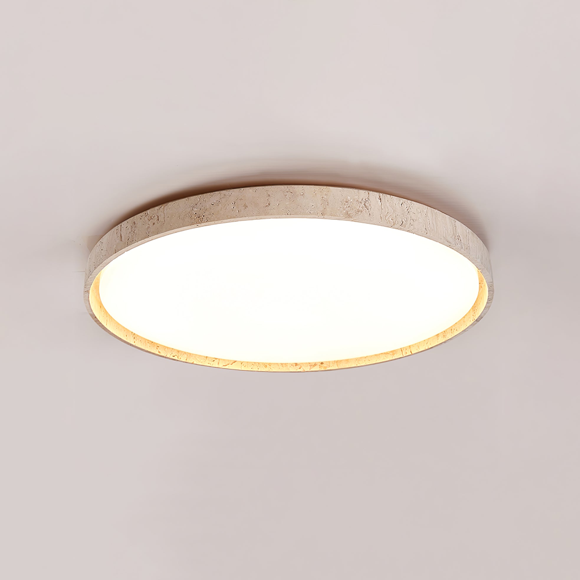 Kathy Travertine Round Ceiling Light-Neutral Decor