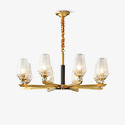 Astra Luxury Hexa Brass Chandelier-Neutral Decor