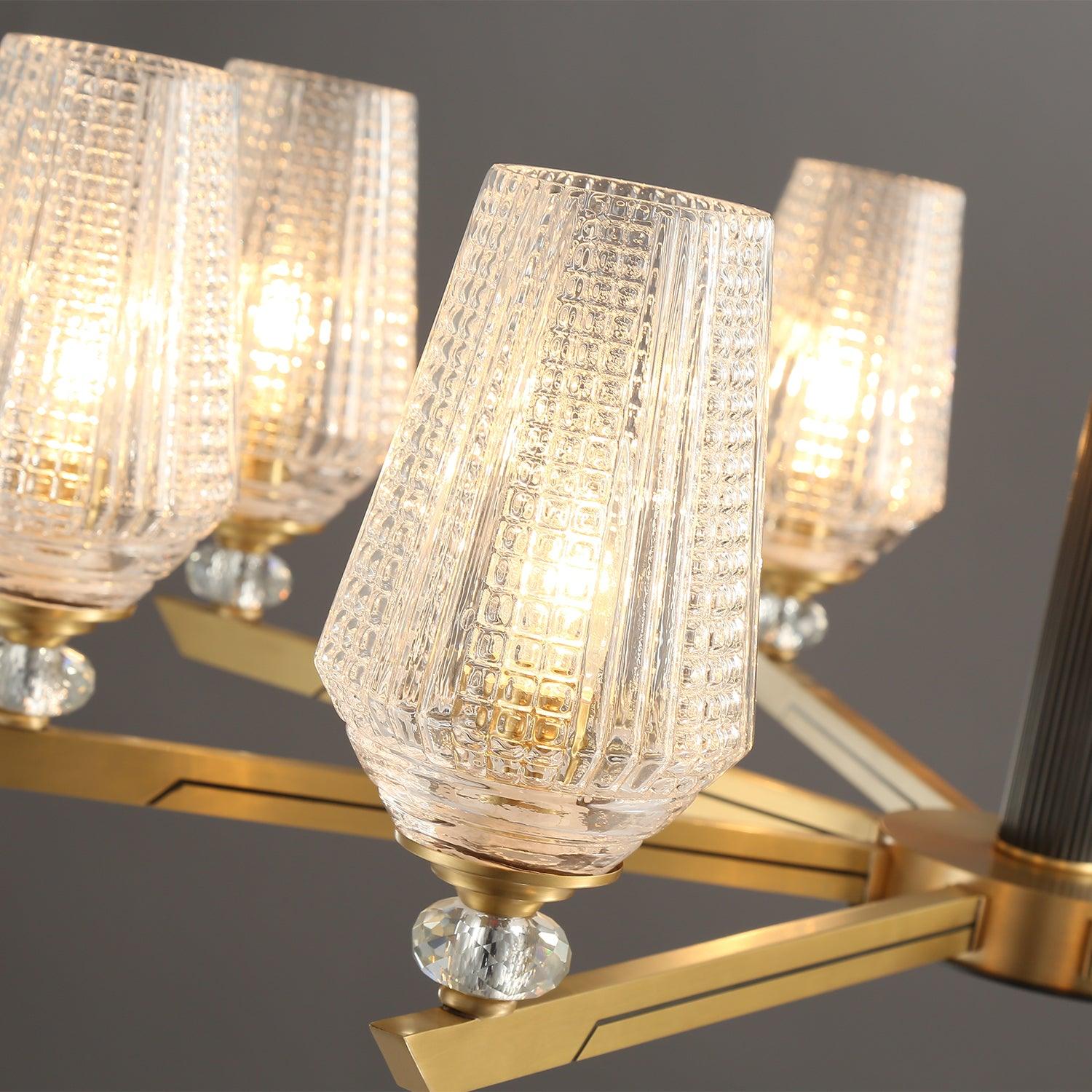 Astra Luxury Hexa Brass Chandelier-Neutral Decor
