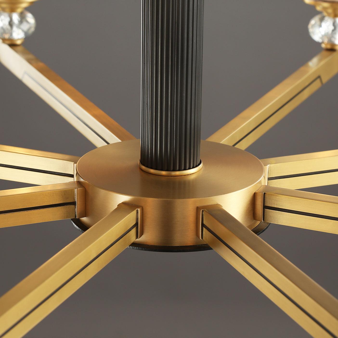 Astra Luxury Hexa Brass Chandelier-Neutral Decor