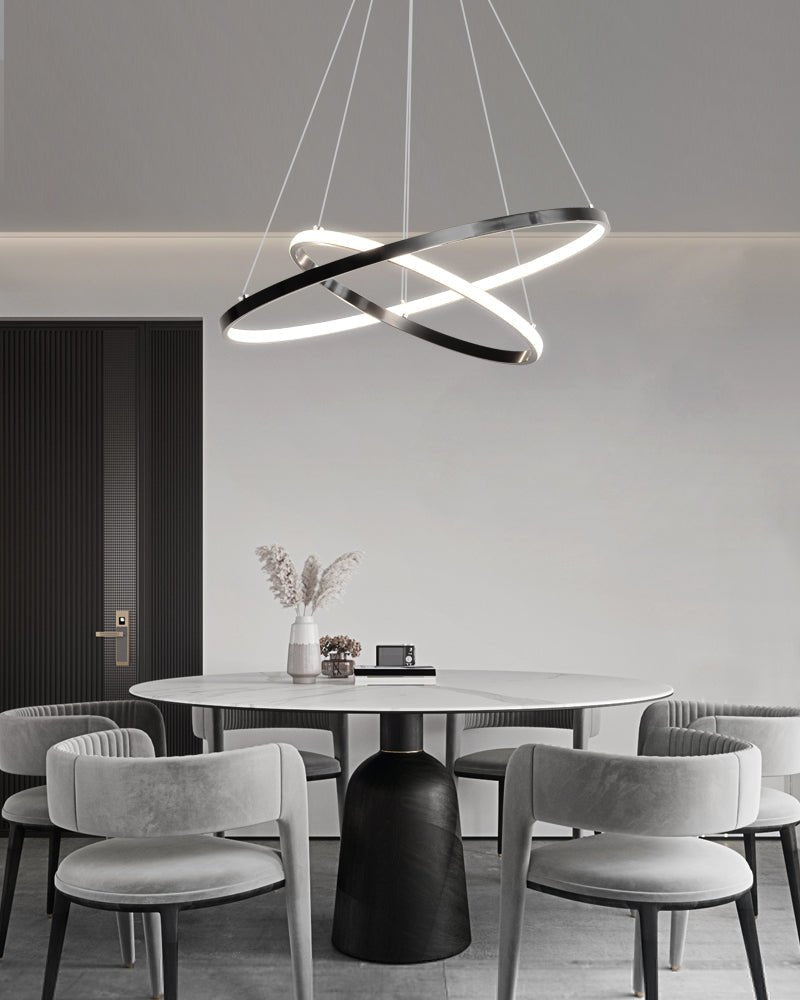 Efrion Modern Minimalist Rings Brass Plastic Chandelier-Neutral Decor