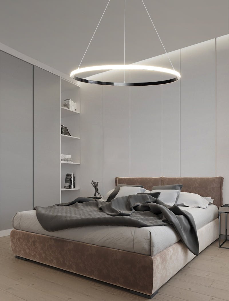 Efrion Modern Minimalist Rings Brass Plastic Chandelier-Neutral Decor