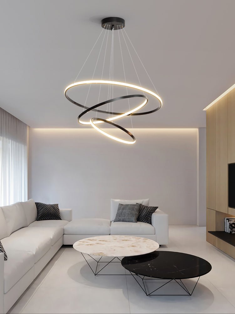 Efrion Modern Minimalist Rings Brass Plastic Chandelier-Neutral Decor