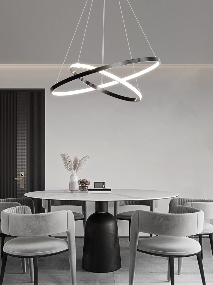 Efrion Modern Minimalist Rings Brass Plastic Chandelier-Neutral Decor