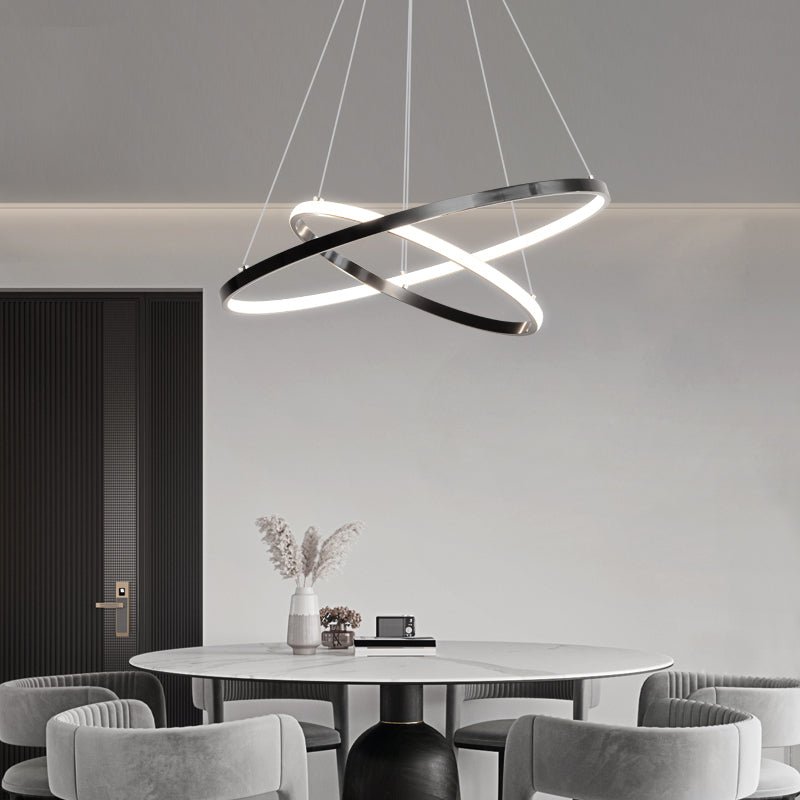Efrion Modern Minimalist Rings Brass Plastic Chandelier-Neutral Decor
