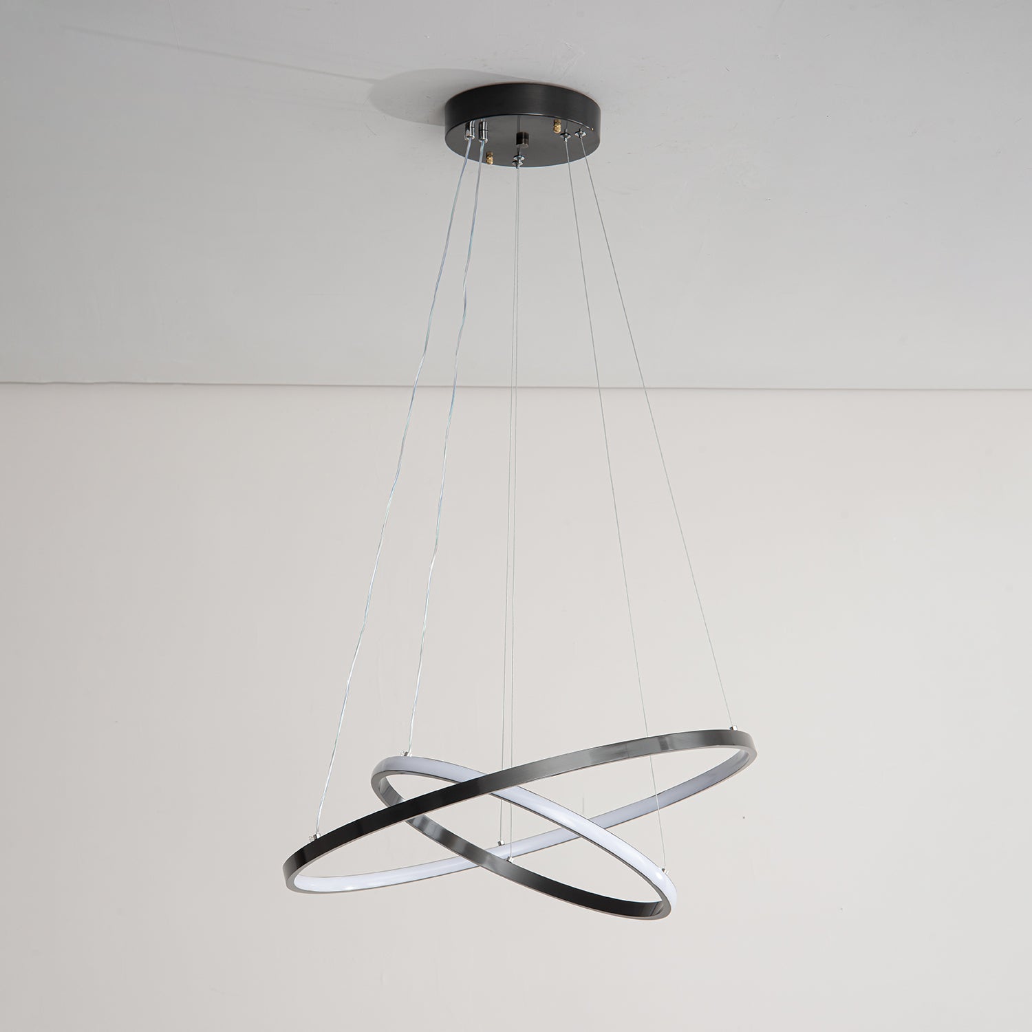 Efrion Modern Minimalist Rings Brass Plastic Chandelier-Neutral Decor