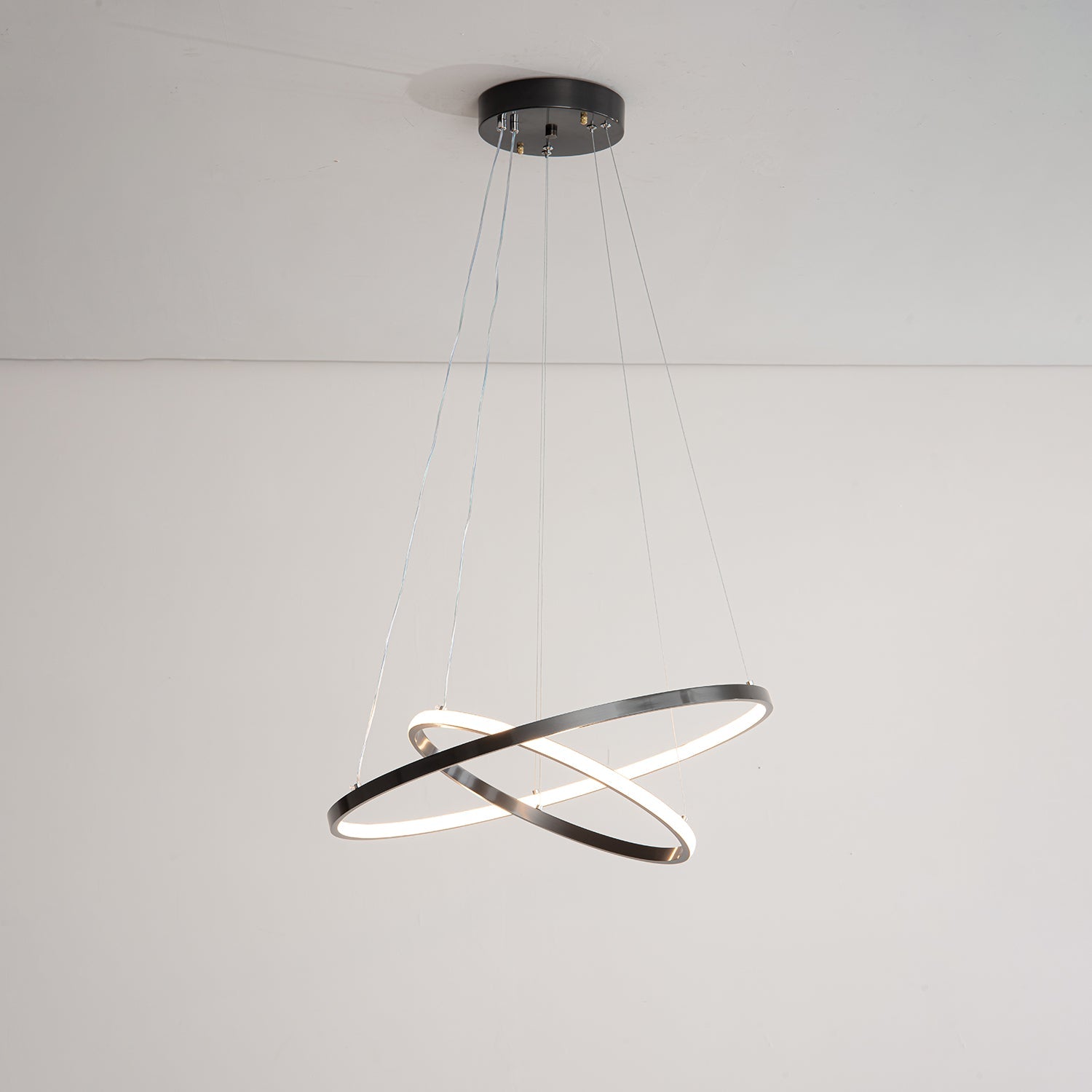 Efrion Modern Minimalist Rings Brass Plastic Chandelier-Neutral Decor