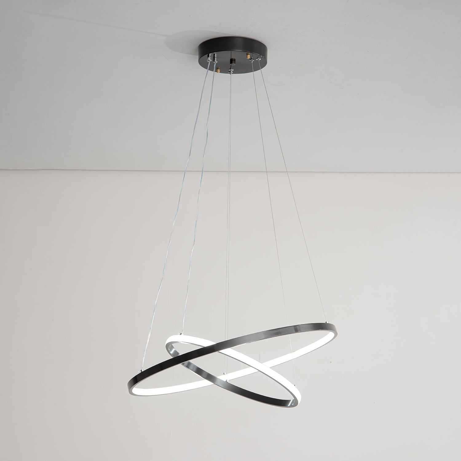 Efrion Modern Minimalist Rings Brass Plastic Chandelier-Neutral Decor