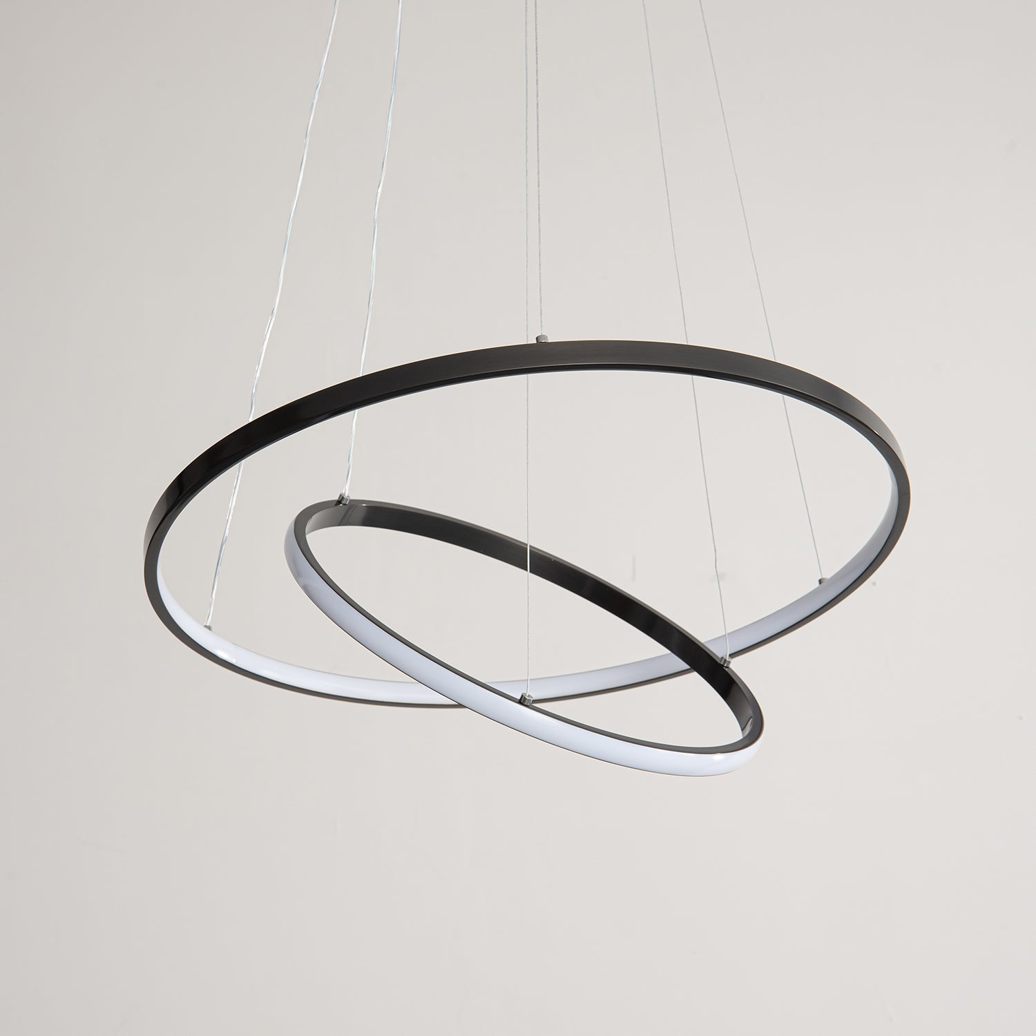 Efrion Modern Minimalist Rings Brass Plastic Chandelier-Neutral Decor