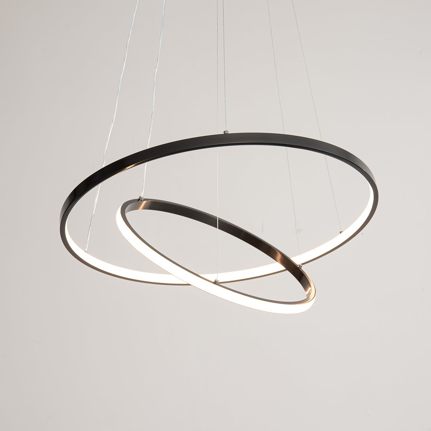 Efrion Modern Minimalist Rings Brass Plastic Chandelier-Neutral Decor