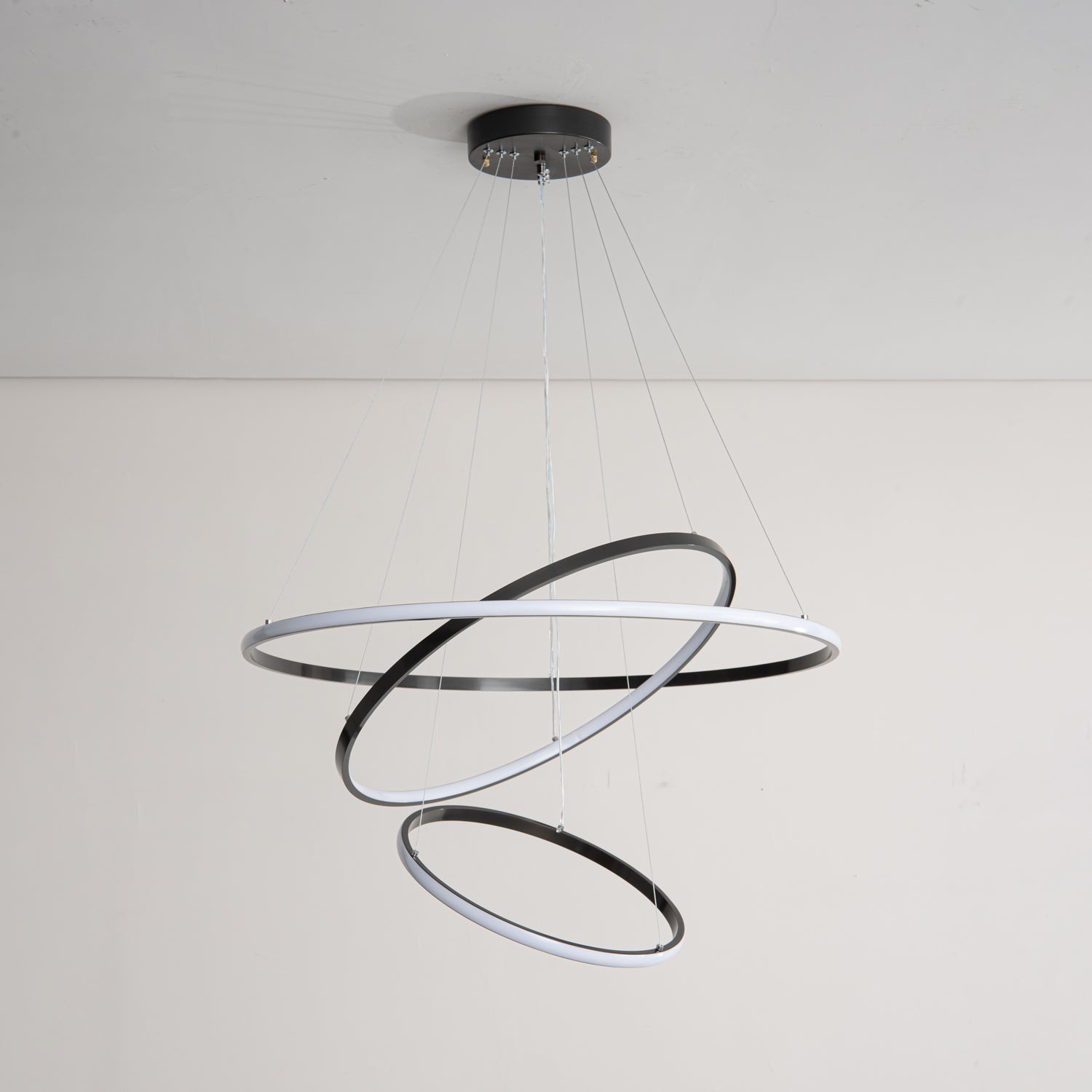 Efrion Modern Minimalist Rings Brass Plastic Chandelier-Neutral Decor
