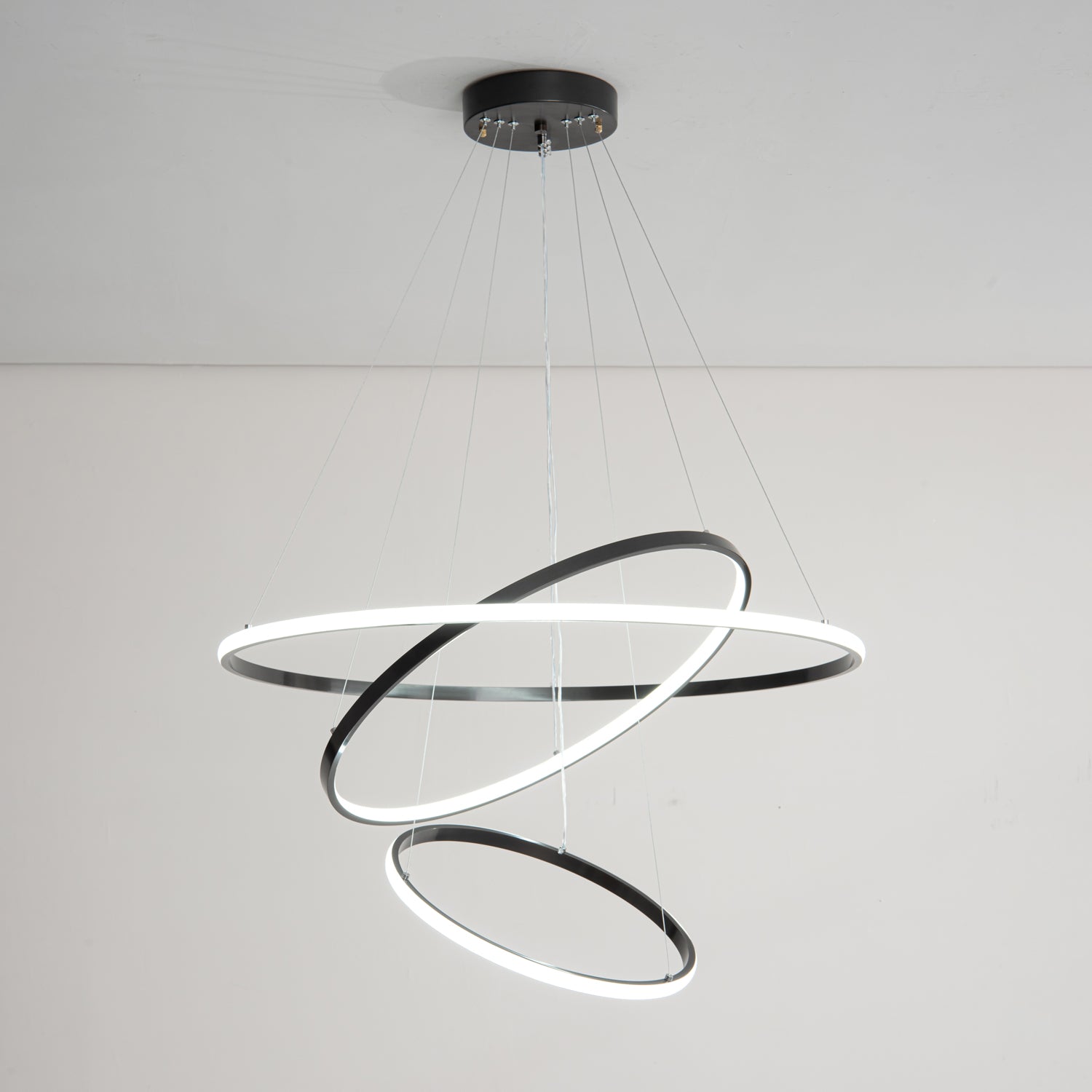 Efrion Modern Minimalist Rings Brass Plastic Chandelier-Neutral Decor