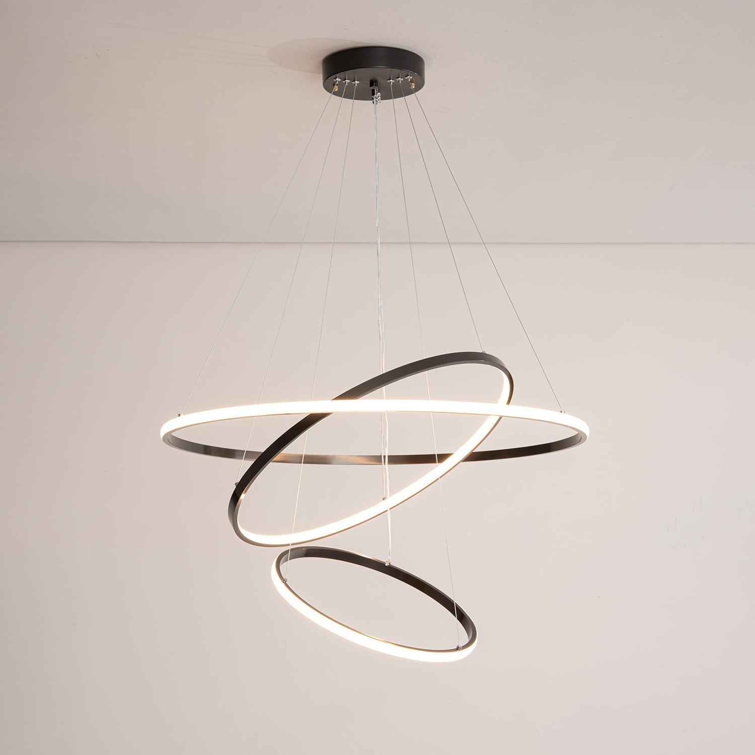 Efrion Modern Minimalist Rings Brass Plastic Chandelier-Neutral Decor