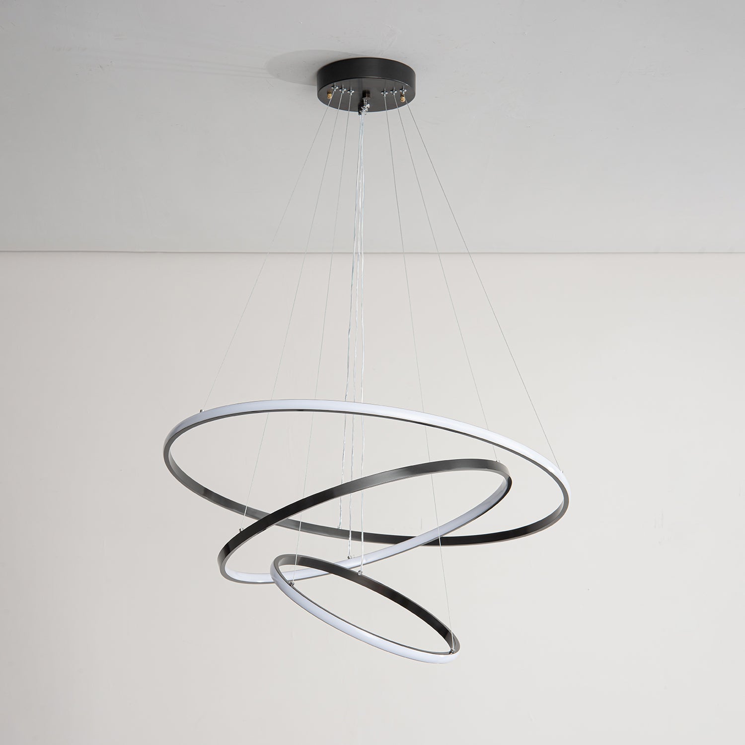 Efrion Modern Minimalist Rings Brass Plastic Chandelier-Neutral Decor