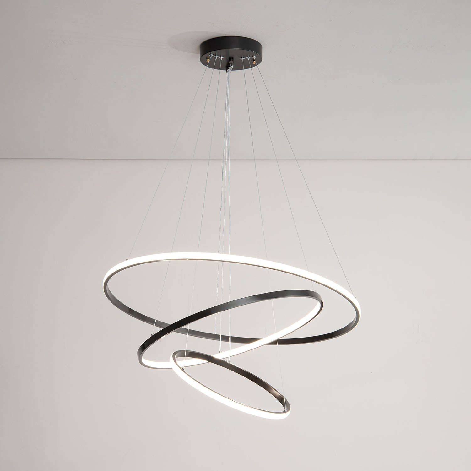 Efrion Modern Minimalist Rings Brass Plastic Chandelier-Neutral Decor