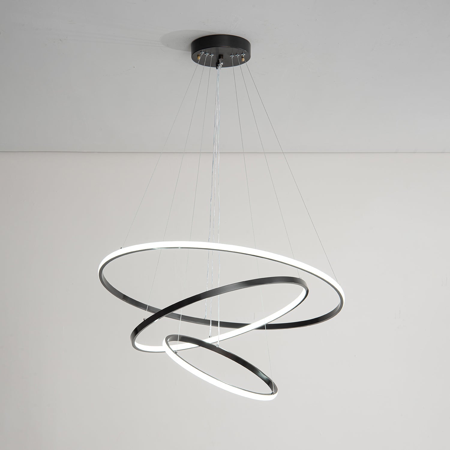 Efrion Modern Minimalist Rings Brass Plastic Chandelier-Neutral Decor