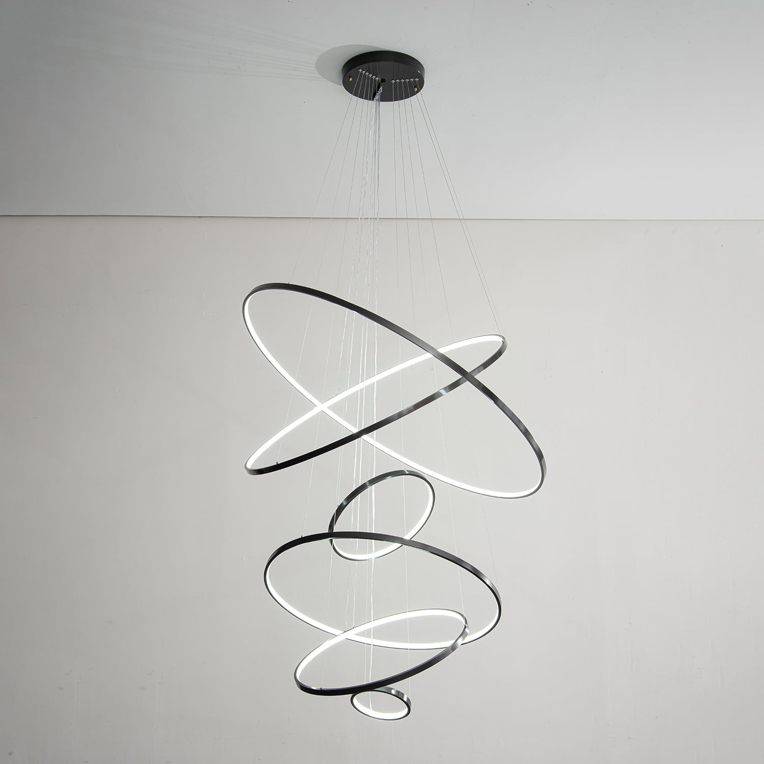 Efrion Modern Minimalist Rings Brass Plastic Chandelier-Neutral Decor