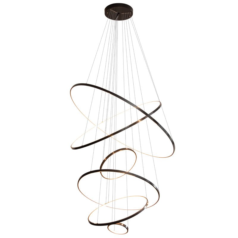 Efrion Modern Minimalist Rings Brass Plastic Chandelier-Neutral Decor