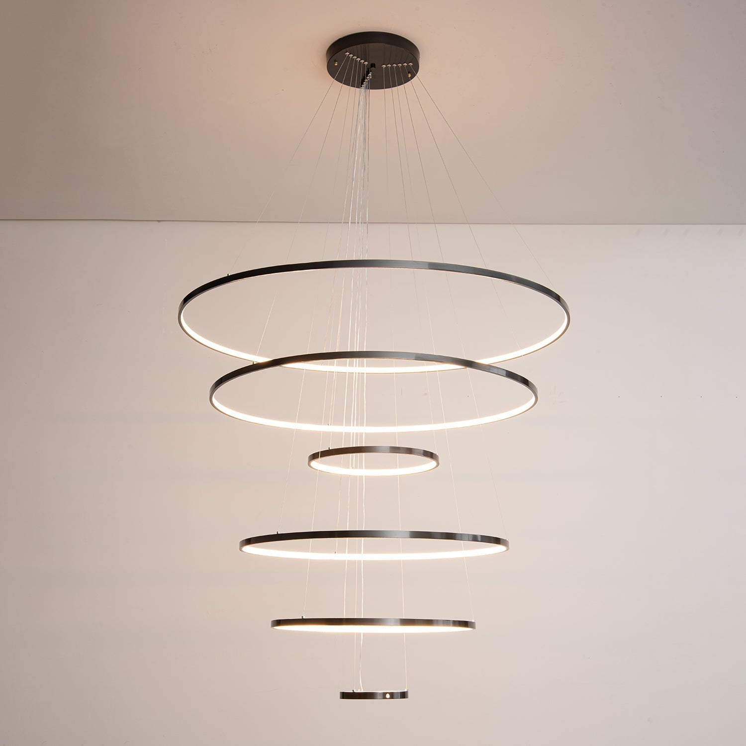Efrion Modern Minimalist Rings Brass Plastic Chandelier-Neutral Decor