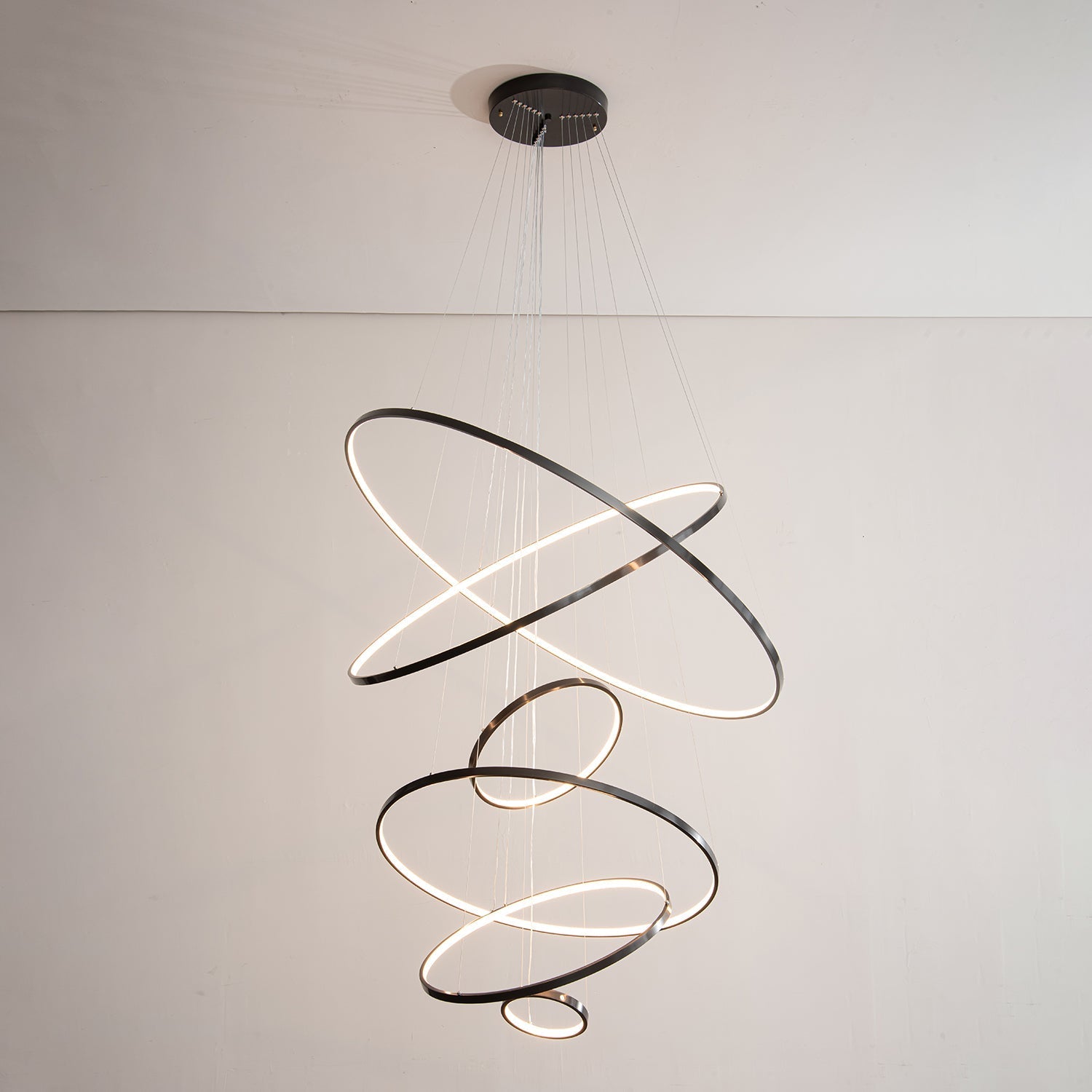Efrion Modern Minimalist Rings Brass Plastic Chandelier-Neutral Decor