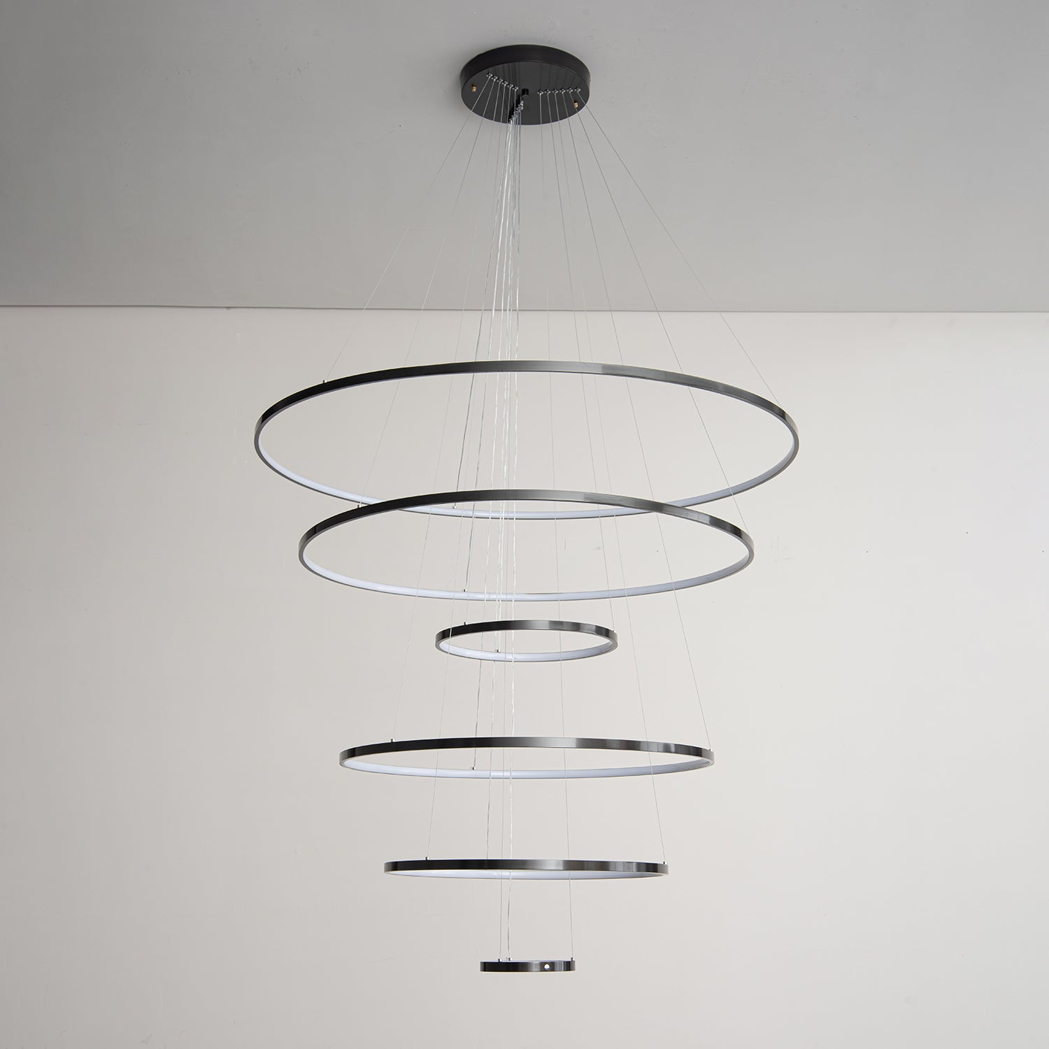 Efrion Modern Minimalist Rings Brass Plastic Chandelier-Neutral Decor