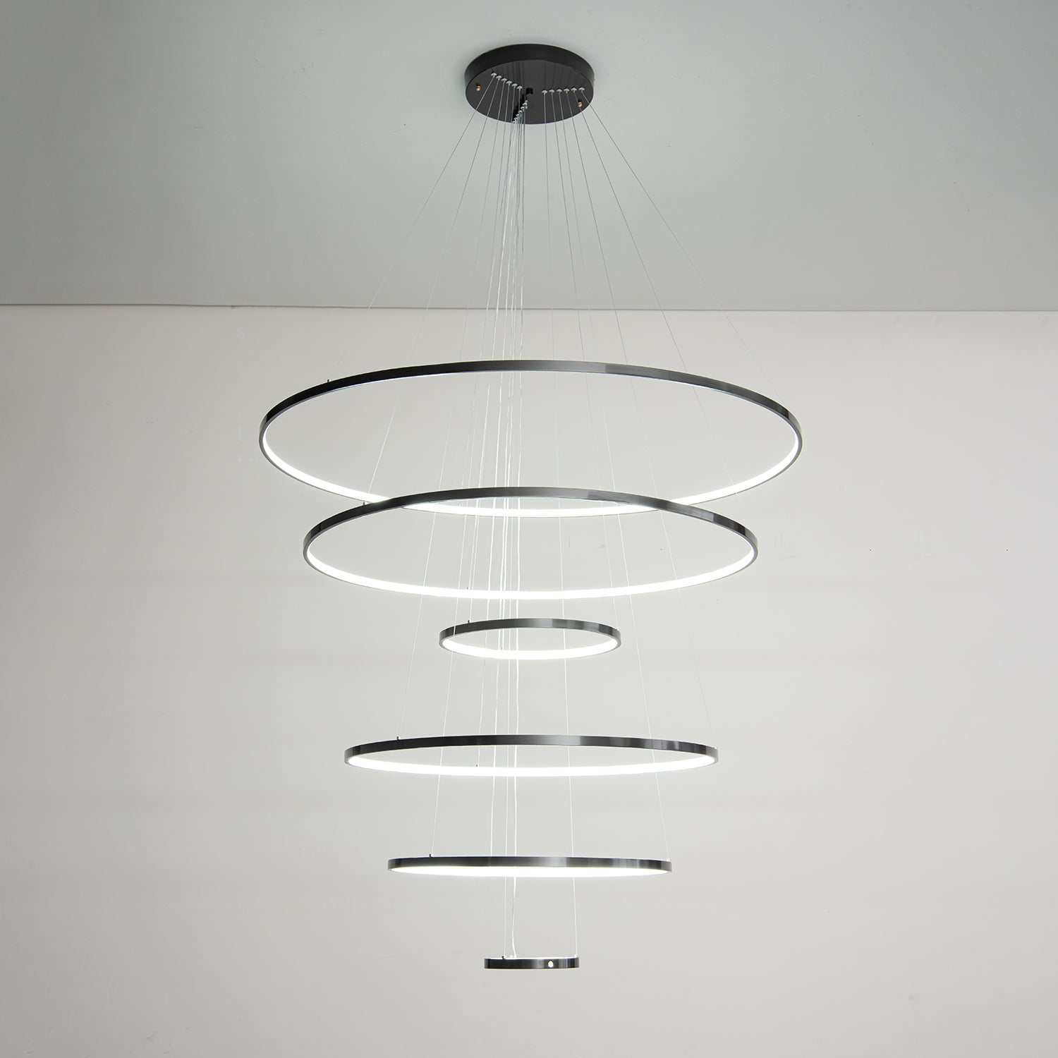 Efrion Modern Minimalist Rings Brass Plastic Chandelier-Neutral Decor