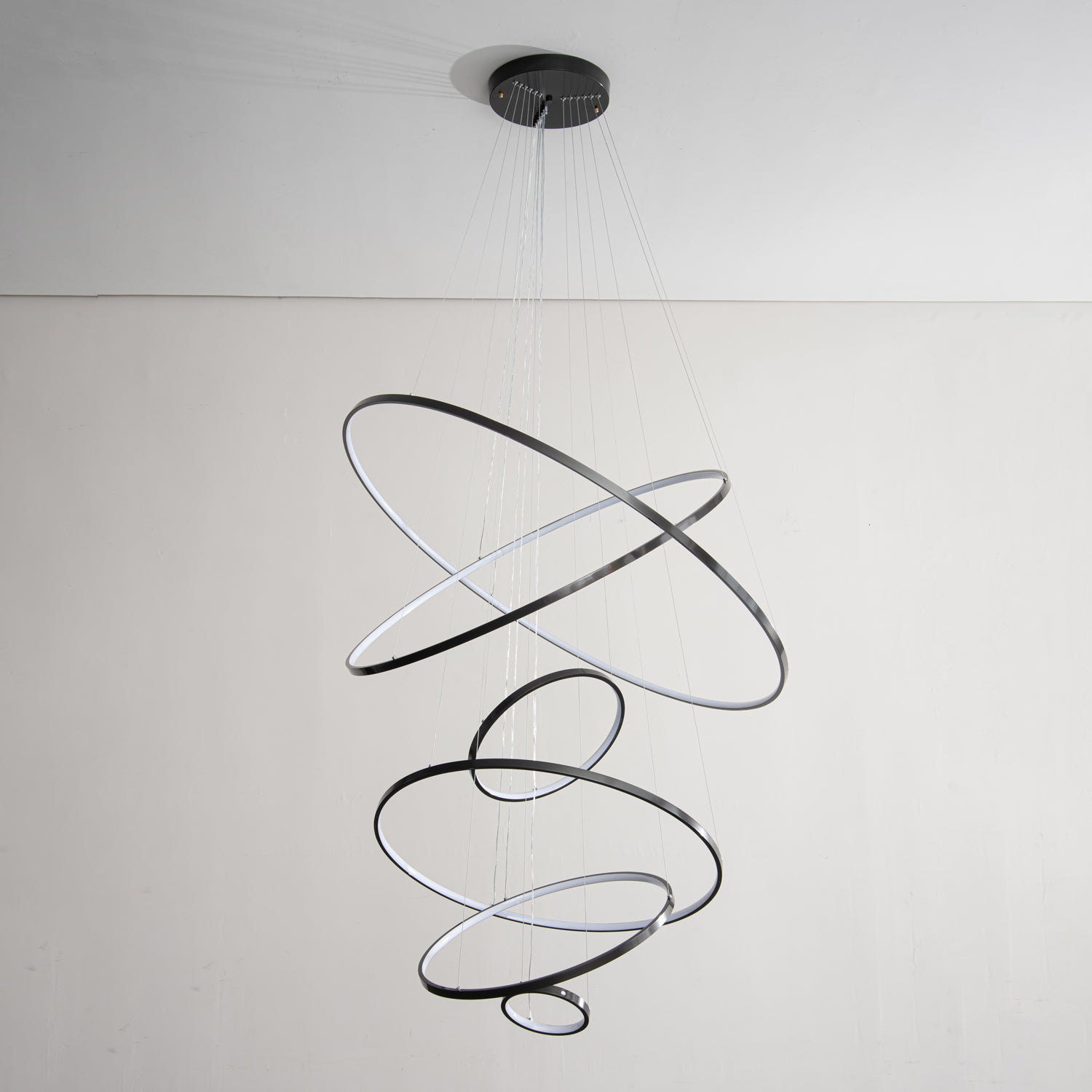 Efrion Modern Minimalist Rings Brass Plastic Chandelier-Neutral Decor