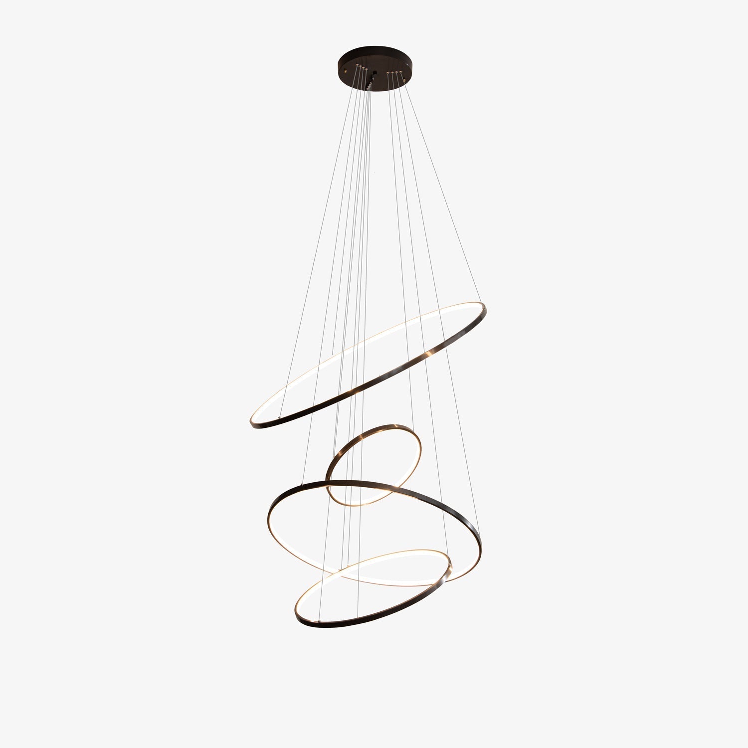 Efrion Modern Minimalist Rings Brass Plastic Chandelier-Neutral Decor