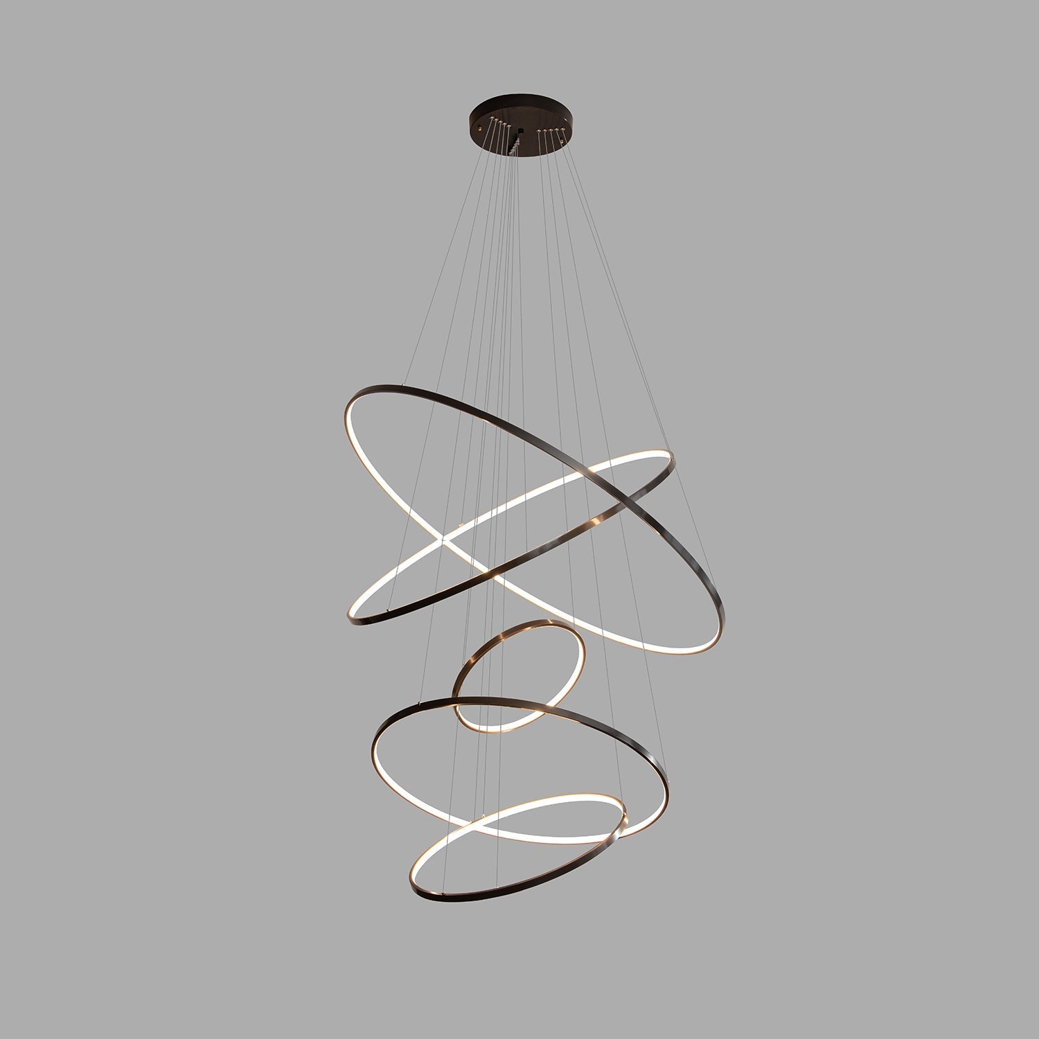 Efrion Modern Minimalist Rings Brass Plastic Chandelier-Neutral Decor