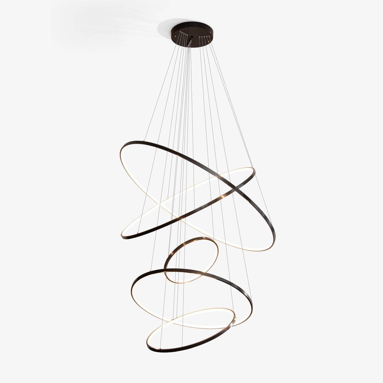 Efrion Modern Minimalist Rings Brass Plastic Chandelier-Neutral Decor