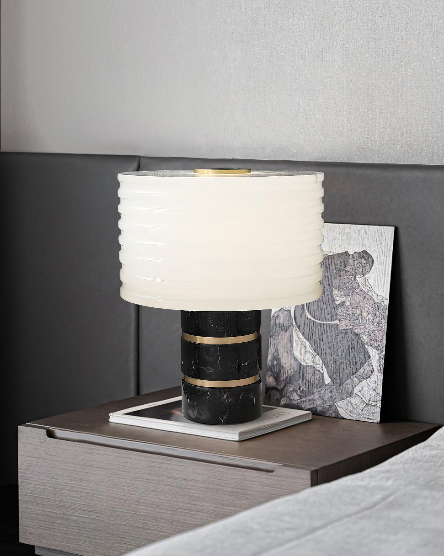 Elmarir Ribbed Alabaster Table Lamp-Neutral Decor