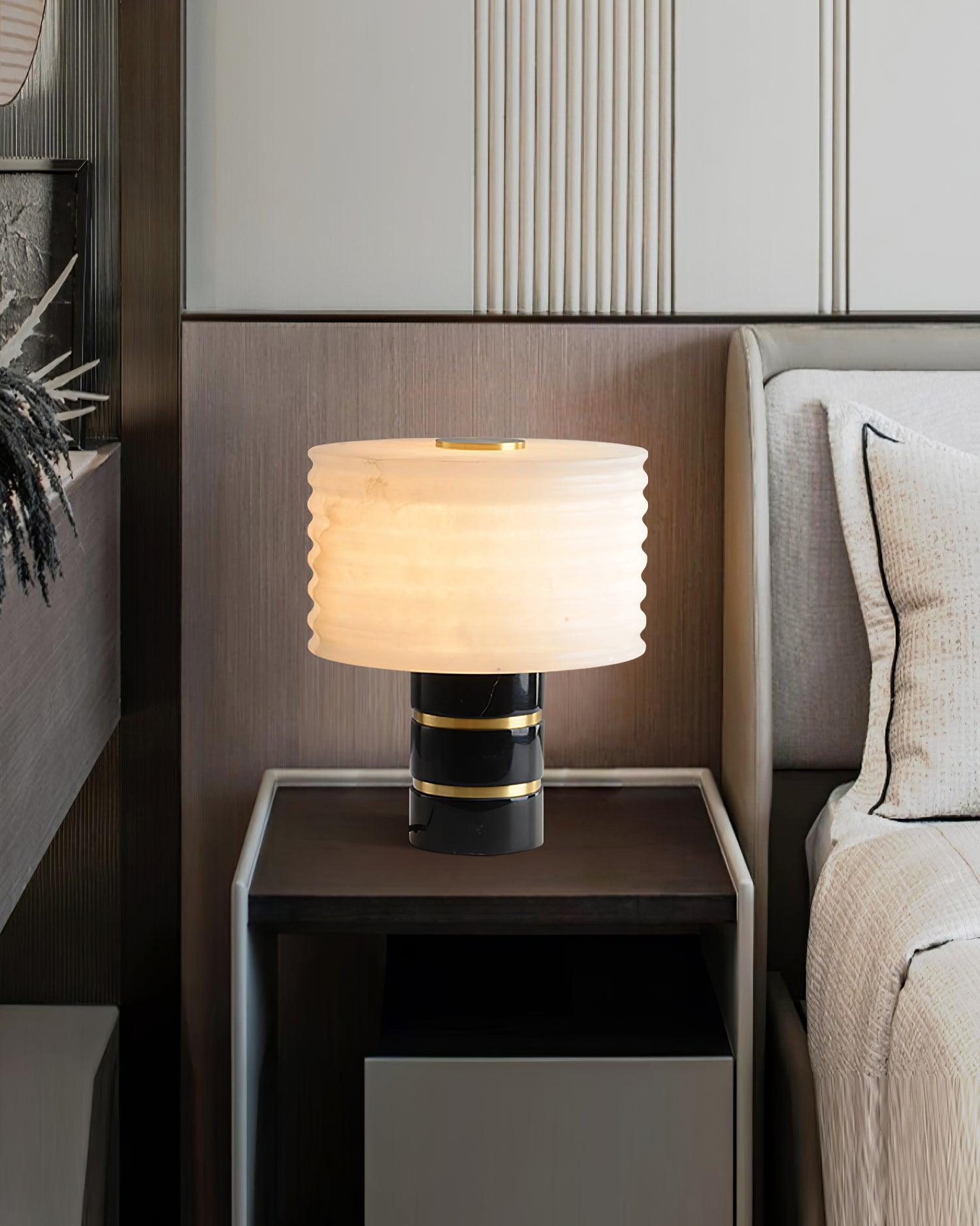 Elmarir Ribbed Alabaster Table Lamp-Neutral Decor