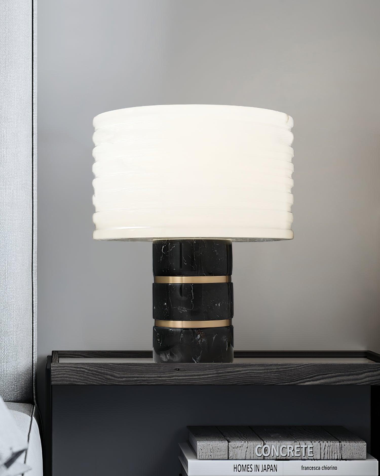 Elmarir Ribbed Alabaster Table Lamp-Neutral Decor