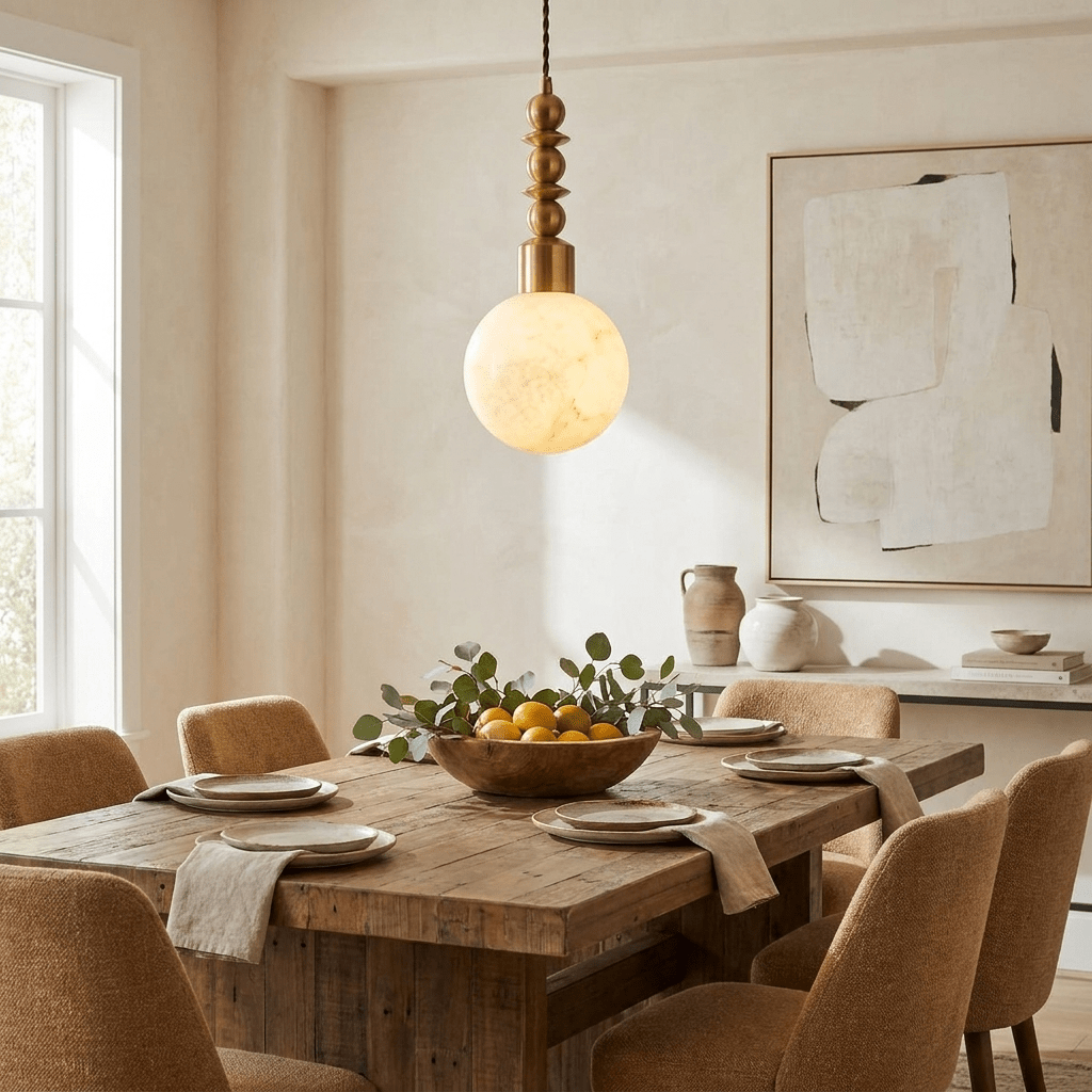 Nivalora Alabaster Beaded Pendant Light