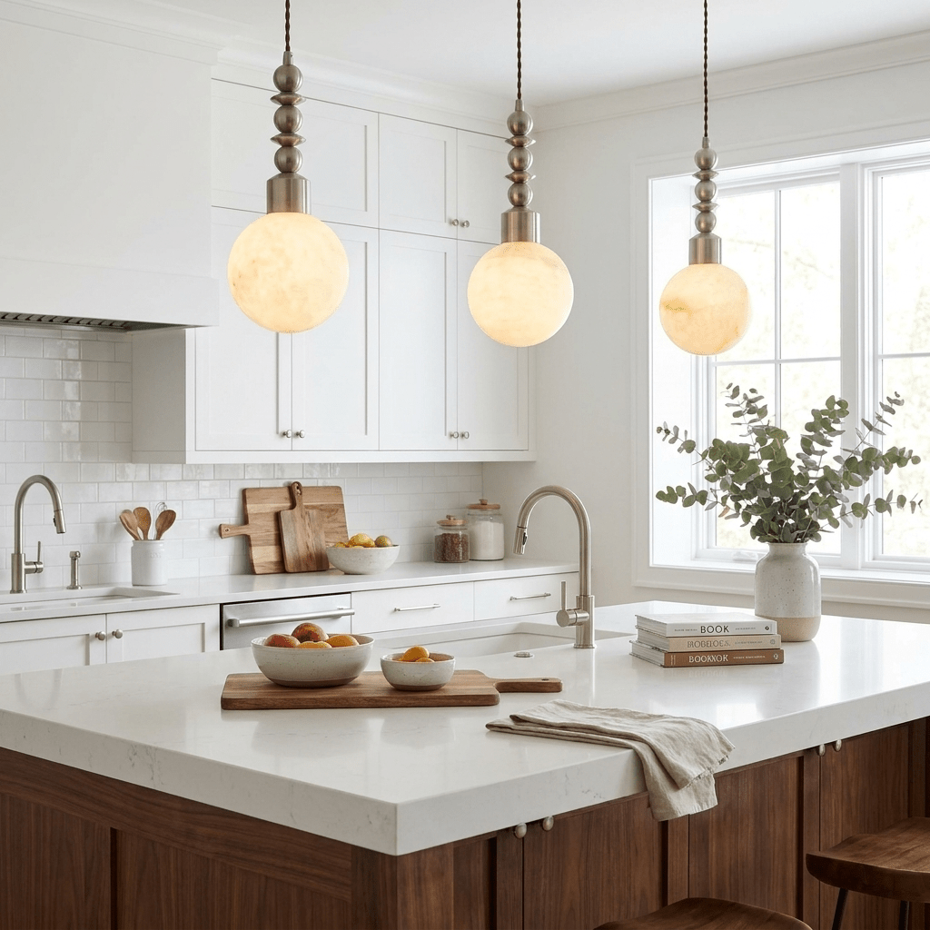 Nivalora Alabaster Beaded Pendant Light