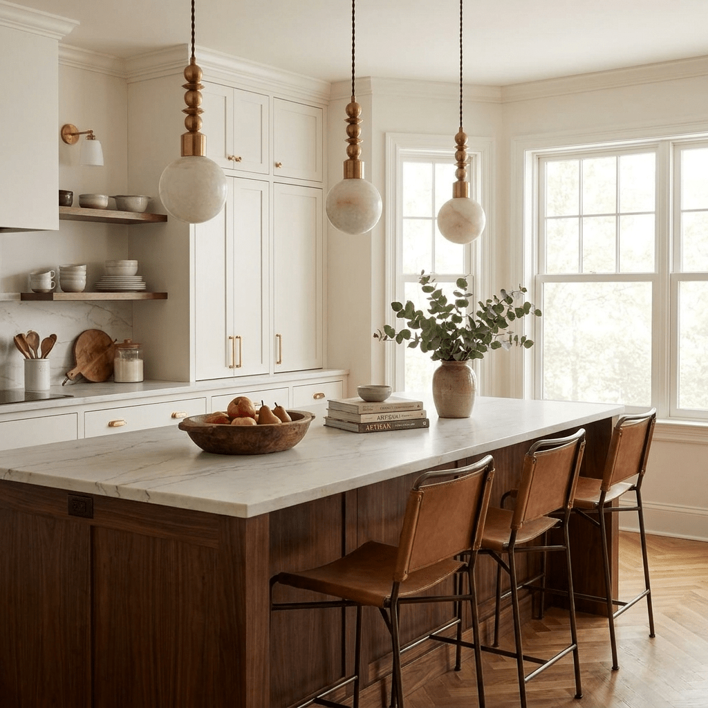 Nivalora Alabaster Beaded Pendant Light