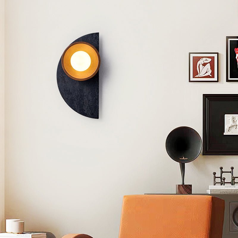 Luca Artistic Wood Travertine Wall Lamp-Neutral Decor