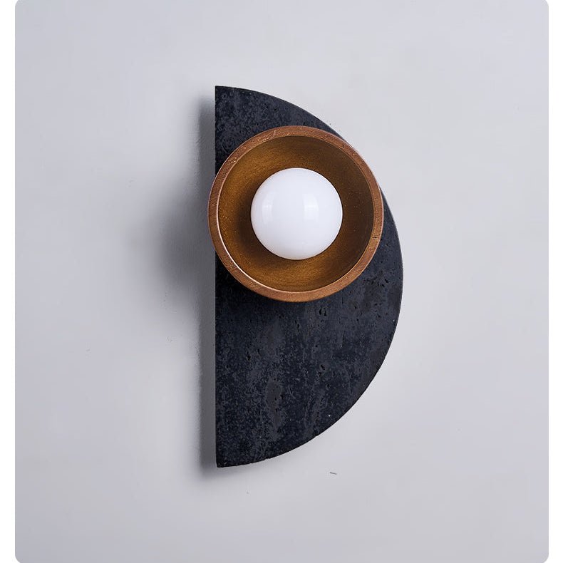 Luca Artistic Wood Travertine Wall Lamp-Neutral Decor