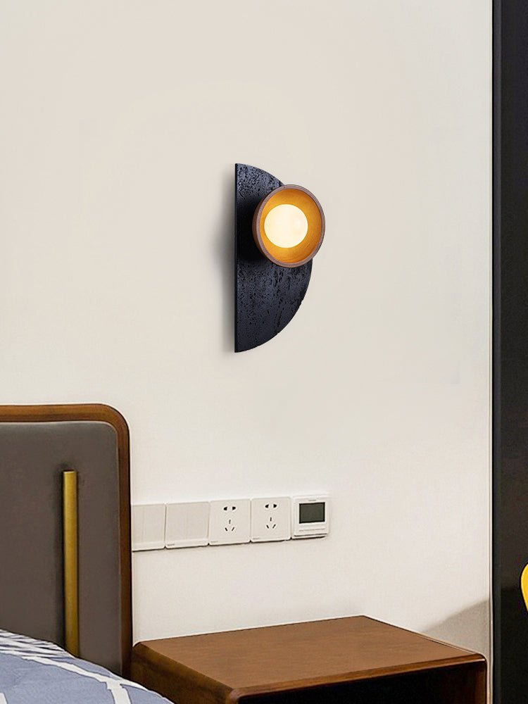 Luca Artistic Wood Travertine Wall Lamp-Neutral Decor