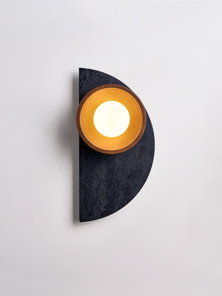 Luca Artistic Wood Travertine Wall Lamp-Neutral Decor