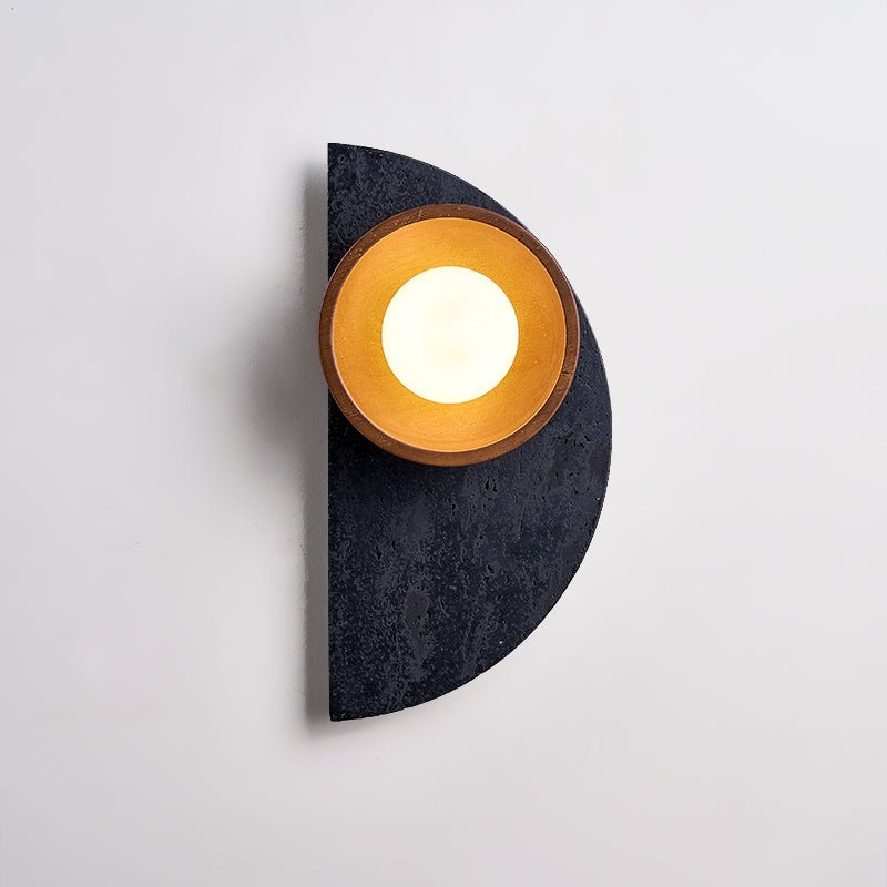 Luca Artistic Wood Travertine Wall Lamp-Neutral Decor
