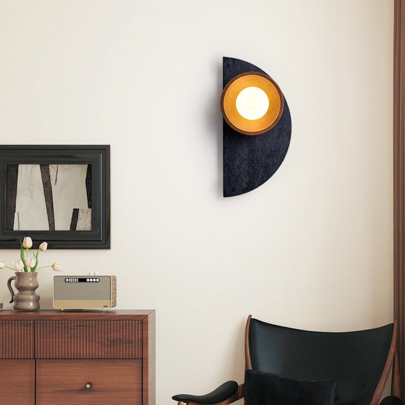 Luca Artistic Wood Travertine Wall Lamp-Neutral Decor