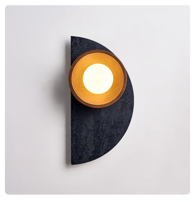 Luca Artistic Wood Travertine Wall Lamp-Neutral Decor
