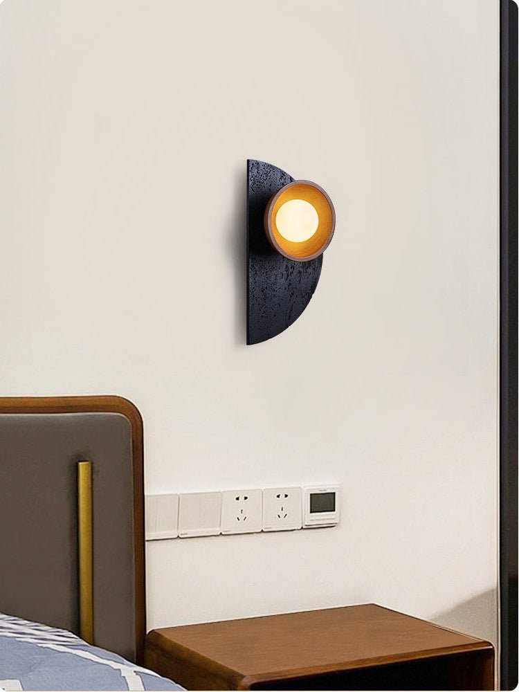 Luca Artistic Wood Travertine Wall Lamp-Neutral Decor