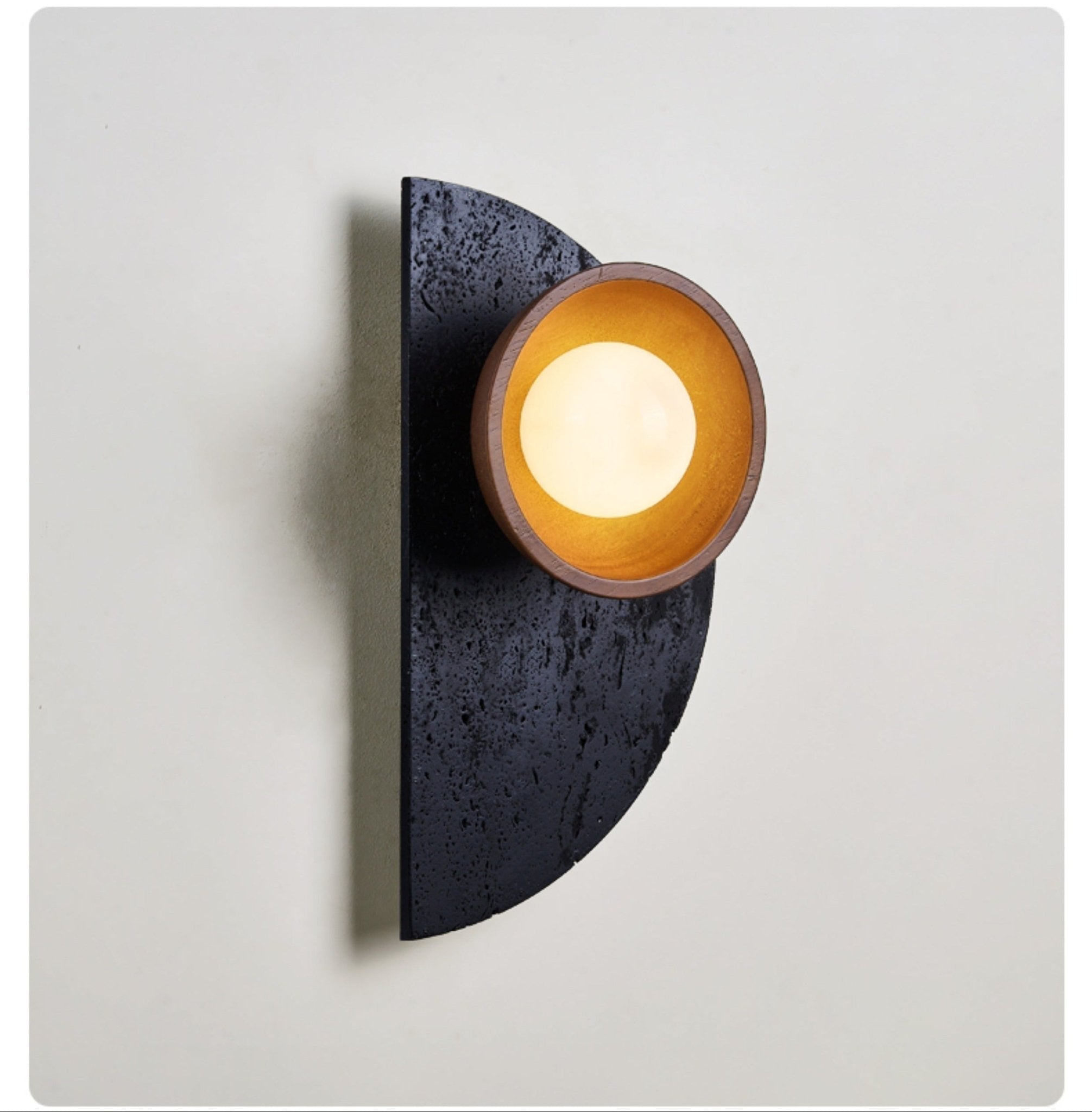 Luca Artistic Wood Travertine Wall Lamp-Neutral Decor