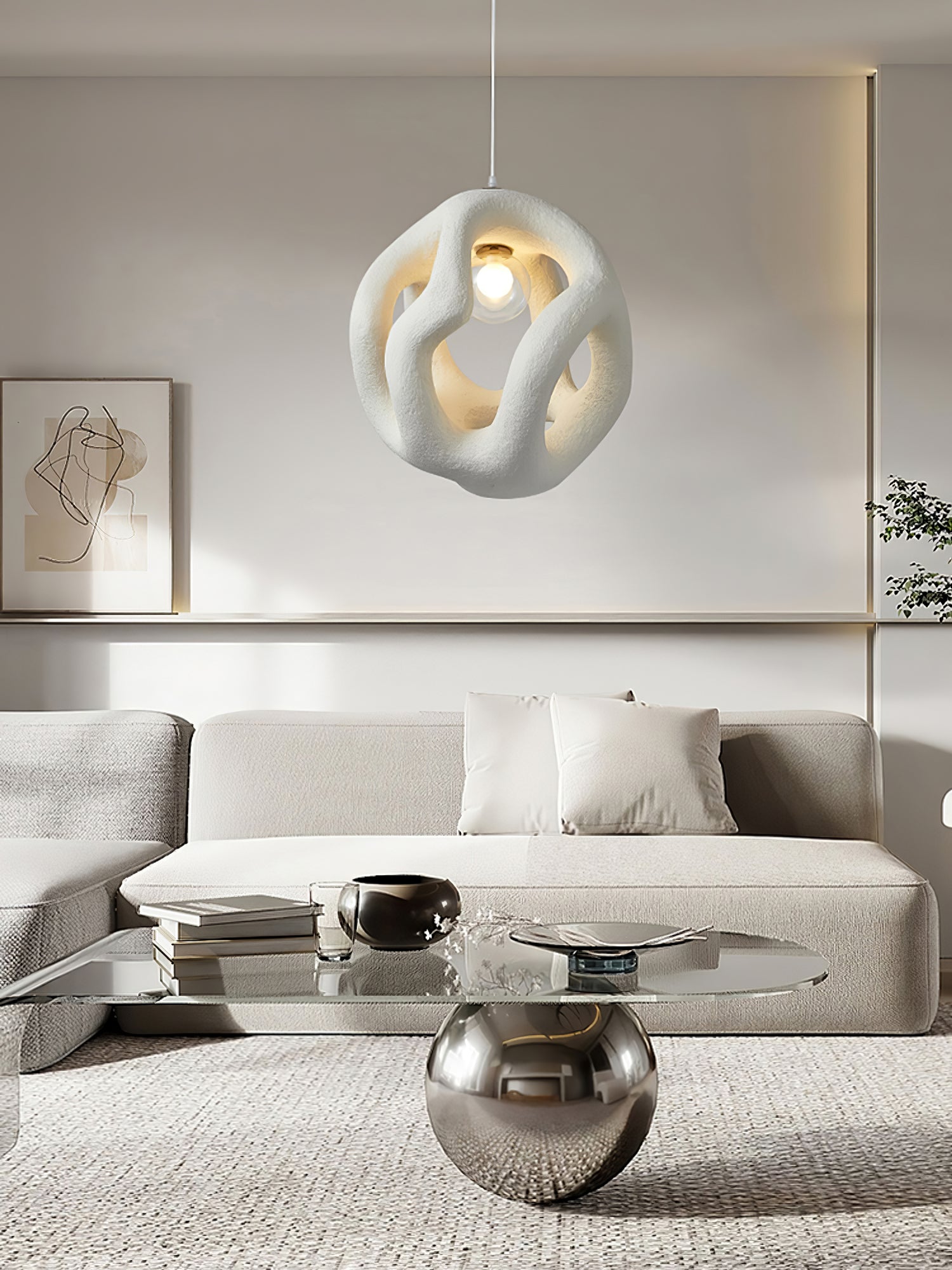 Corra Wabi-Sabi Pendant Light-Neutral Decor